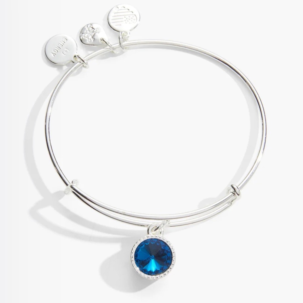 Alex and Ani December Birthstone Charm Bangle, Blue Zircon